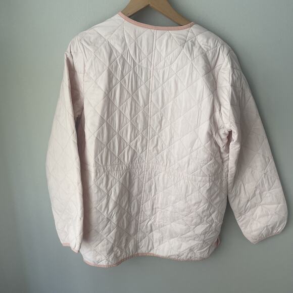 Free Assembly Women's Quilted‎ Cinched Waist Liner Jacket Mauve Chalk Size Med - Picture 15 of 16